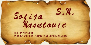 Sofija Mašulović vizit kartica